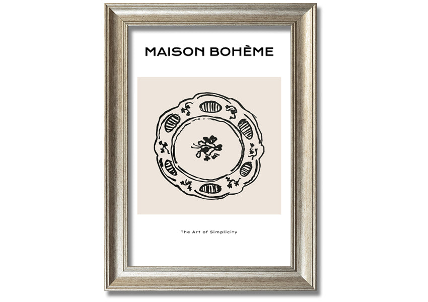 A beautifully framed China Plate print showcasing intricate designs, available in various frame colors.