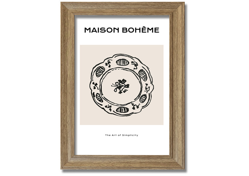 A beautifully framed China Plate print showcasing intricate designs, available in various frame colors.