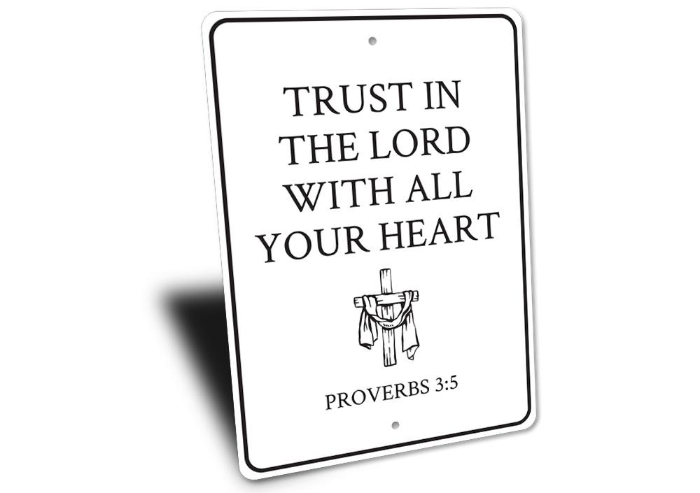 A beautifully crafted Christian Bible Verse Sign made of high-quality aluminum, featuring inspirational text and a decorative design, perfect for home decor.