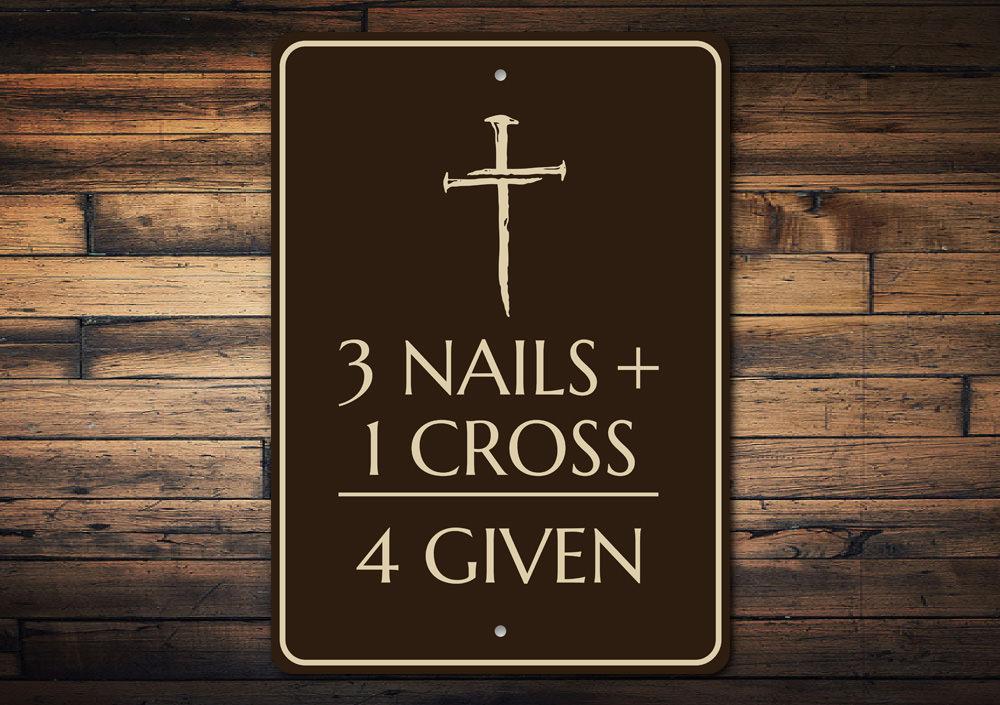 A beautifully crafted Christian sign made of high-quality aluminum, featuring customizable text and a decorative design, perfect for home decor.