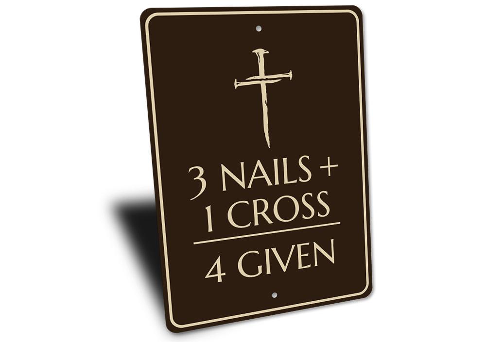 A beautifully crafted Christian sign made of high-quality aluminum, featuring customizable text and a decorative design, perfect for home decor.