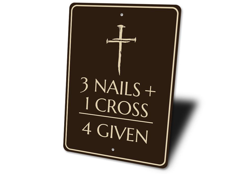 A beautifully crafted Christian sign made of high-quality aluminum, featuring customizable text and a decorative design, perfect for home decor.