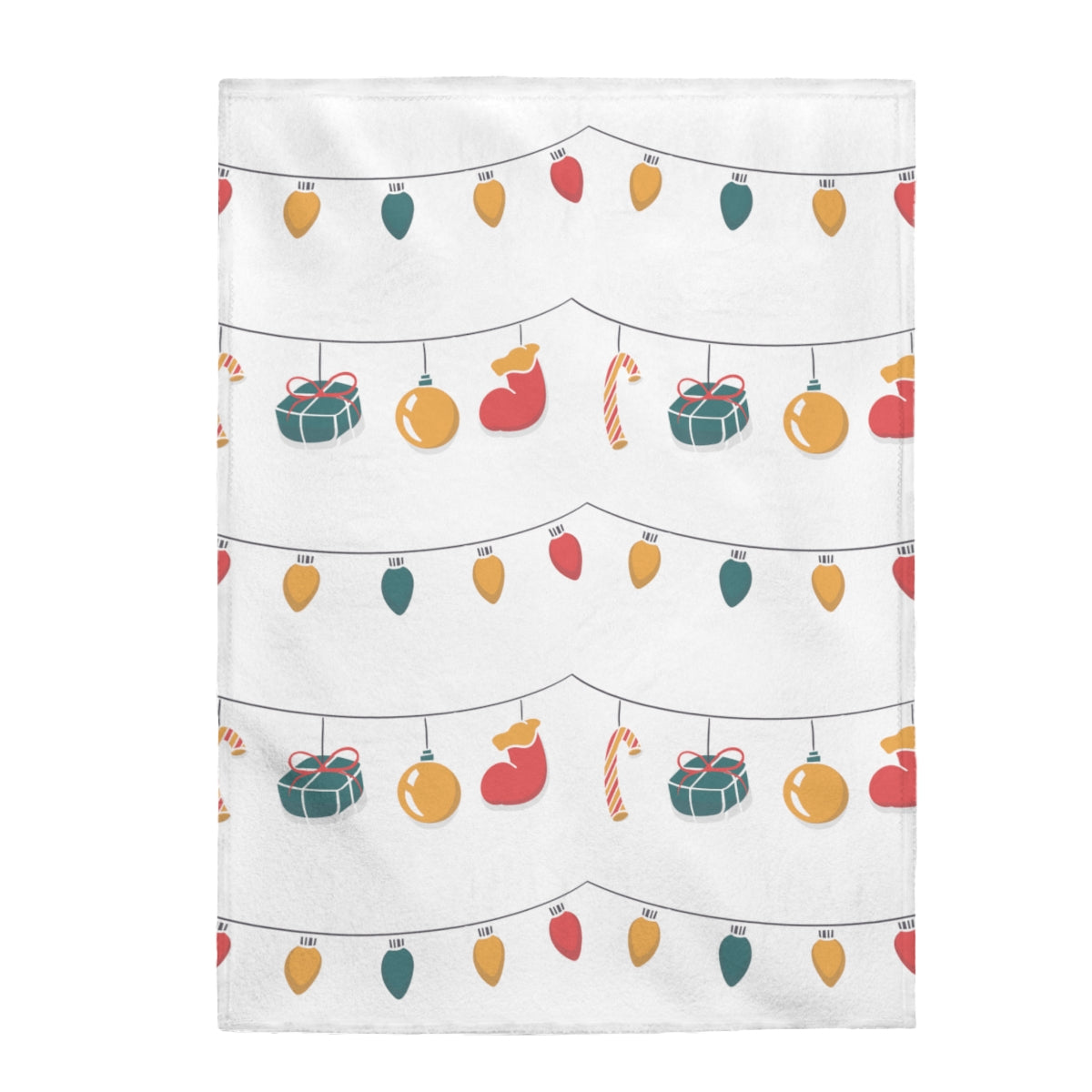 A cozy Christmas Lights Plush Blanket Throw featuring a vibrant holiday lights design, perfect for adding warmth and style to any room.