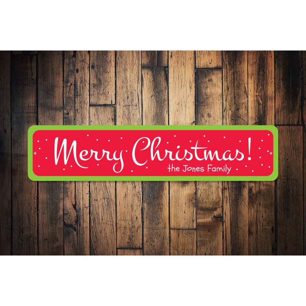 A charming Christmas Snow Sign made of high-quality aluminum, featuring festive designs perfect for holiday decor.