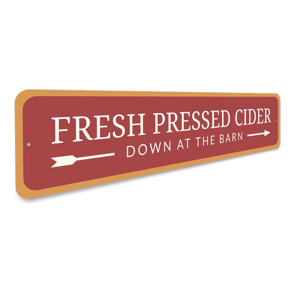 Customizable Cider Sign made of high-quality aluminum, featuring pre-drilled holes for easy mounting.