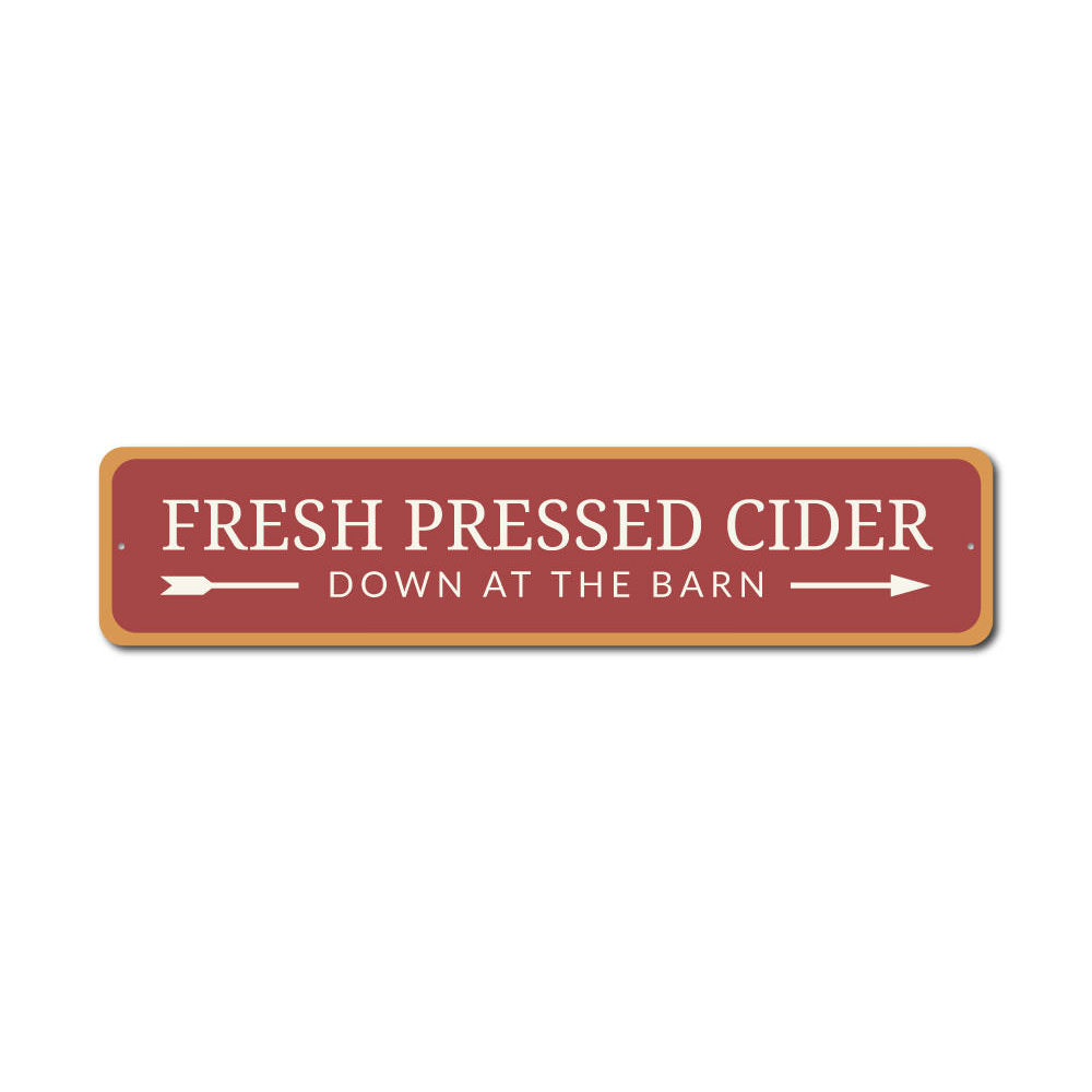 Customizable Cider Sign made of high-quality aluminum, featuring pre-drilled holes for easy mounting.