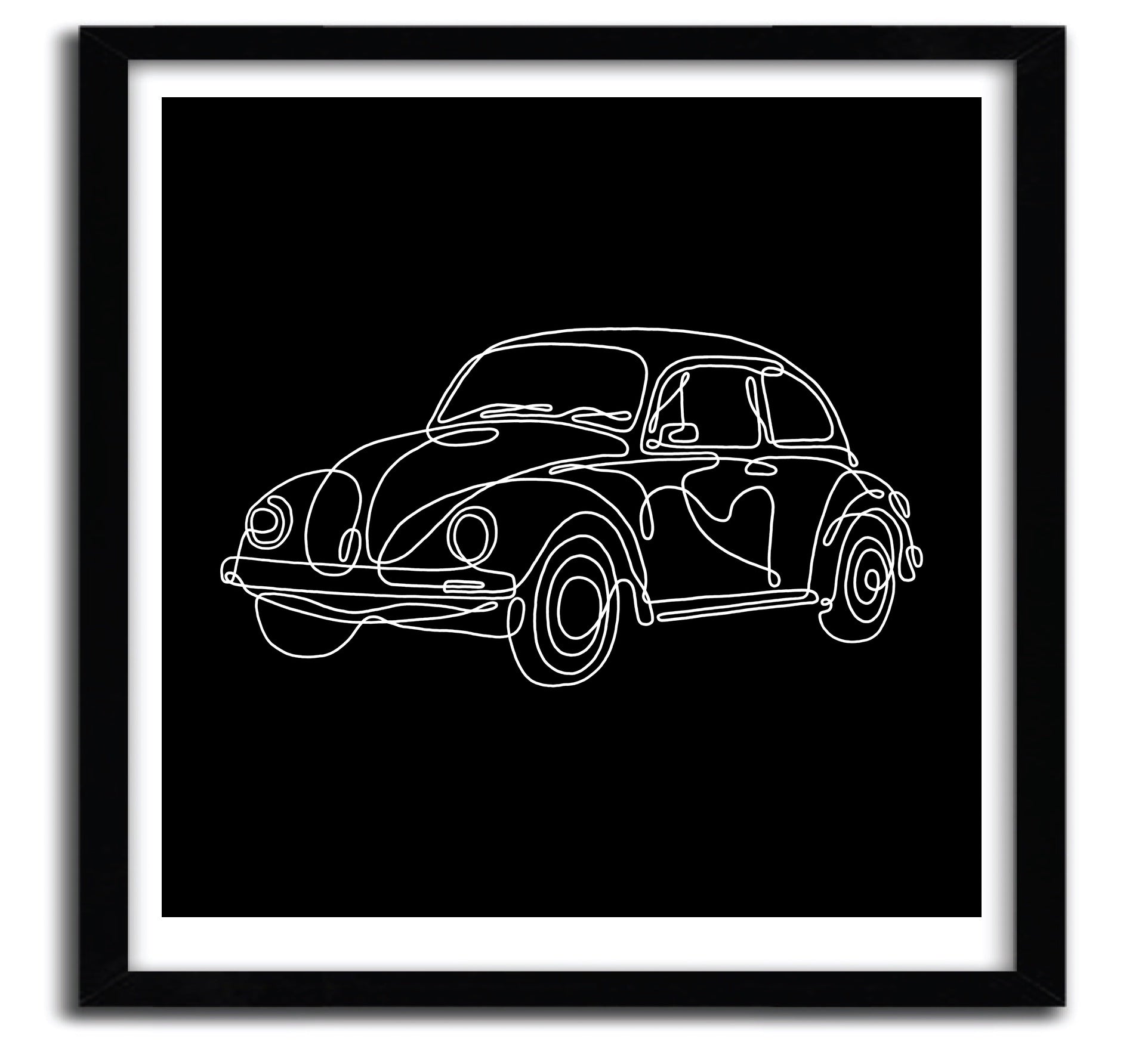 Classic Beetle art print by MERUPA on fine arts paper, showcasing vibrant colors and intricate details.