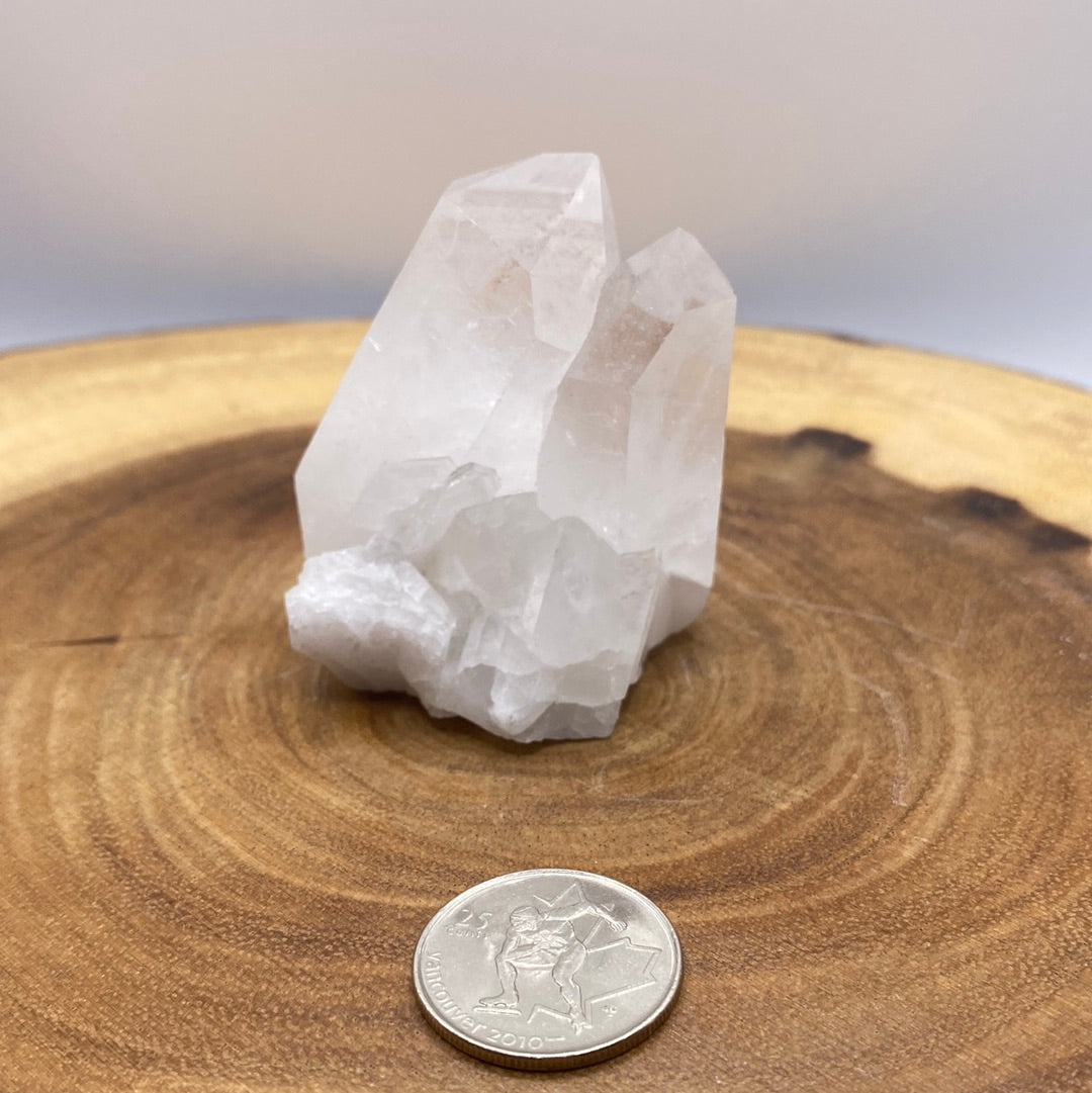 A beautiful arrangement of Clear Quartz Clusters showcasing their natural formations and sparkling clarity.