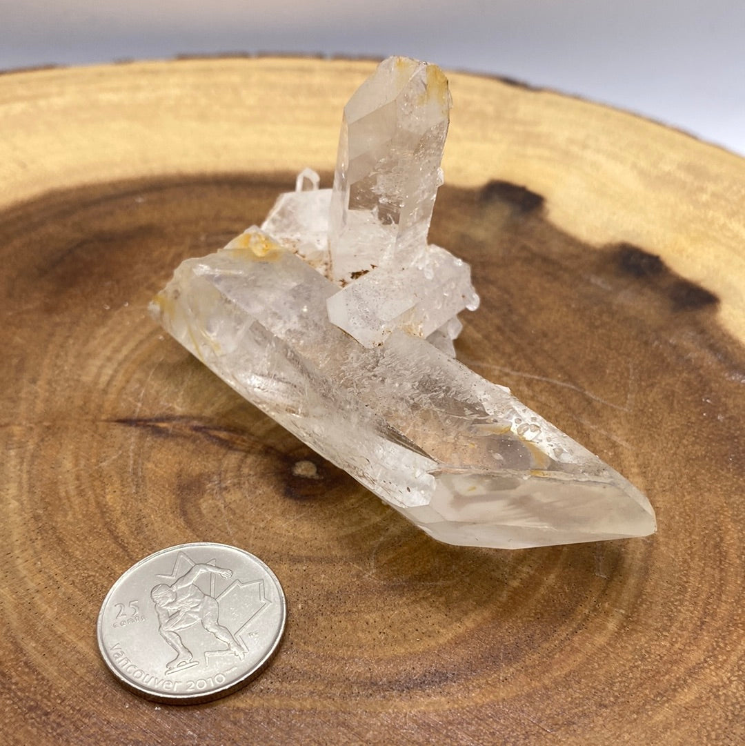 A beautiful arrangement of Clear Quartz Clusters showcasing their natural formations and sparkling clarity.