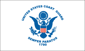 4ft x 6ft Coast Guard flag made of superknit polyester with brass grommets.