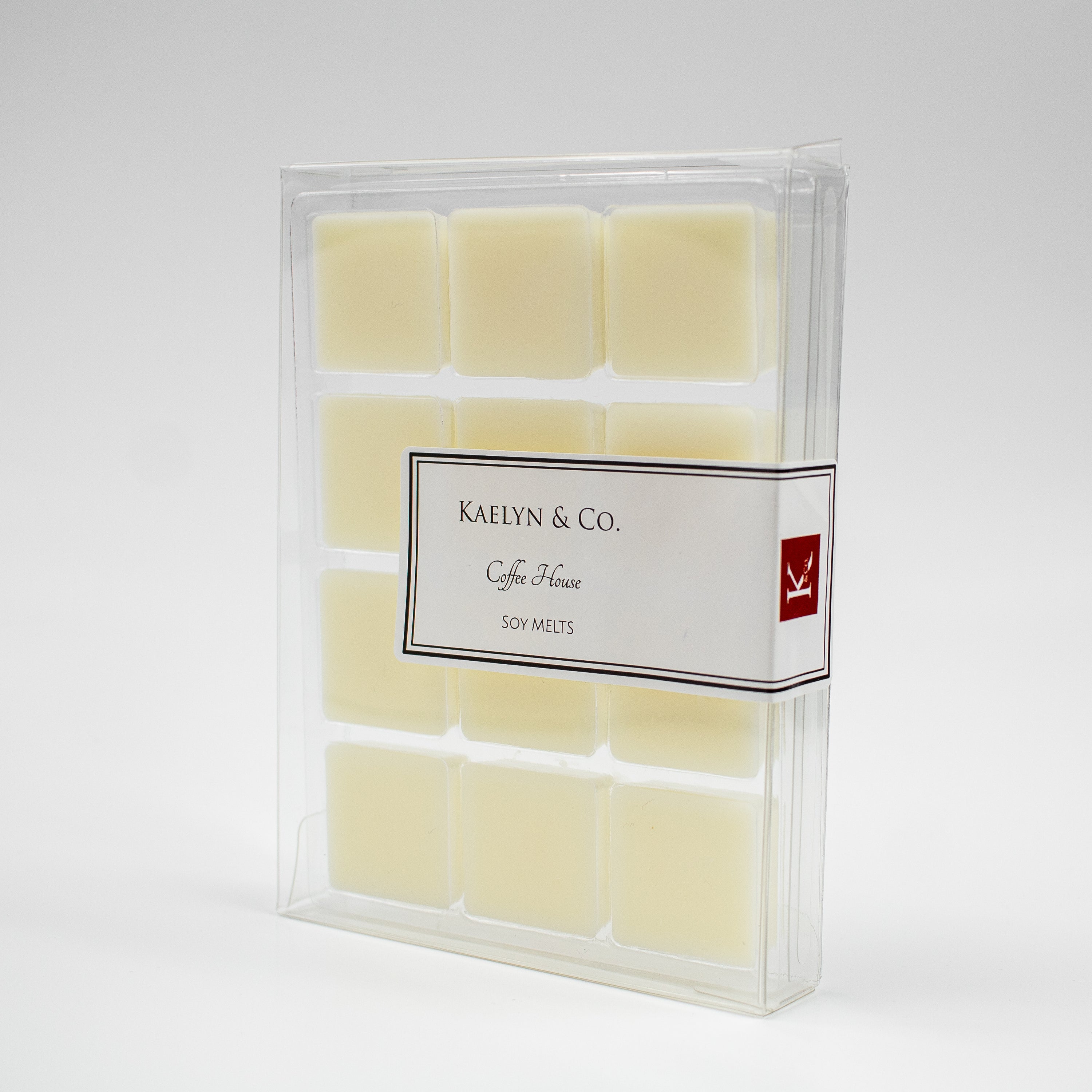 A pack of Coffee House Soy Wax Melts featuring twelve cubes, showcasing the rich coffee aroma and natural soy wax used in production.