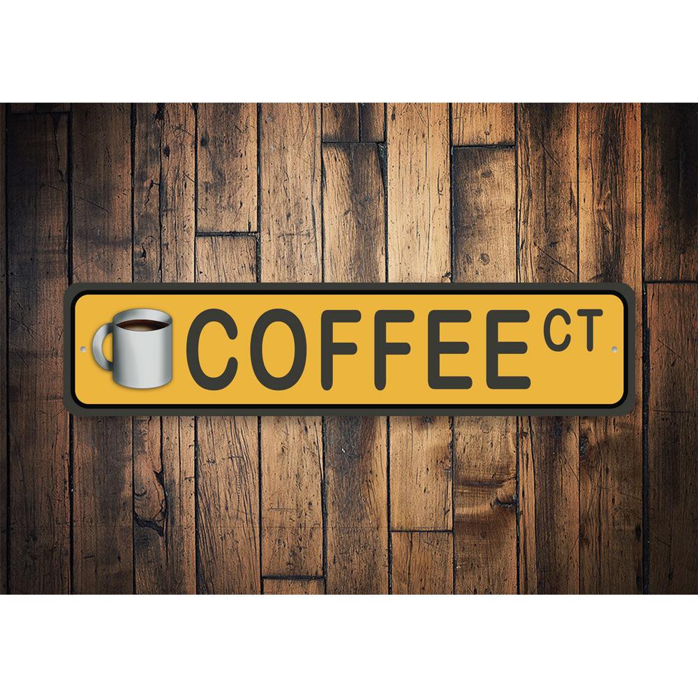 Coffee Street Sign made of quality aluminum, featuring a stylish design perfect for home decor.