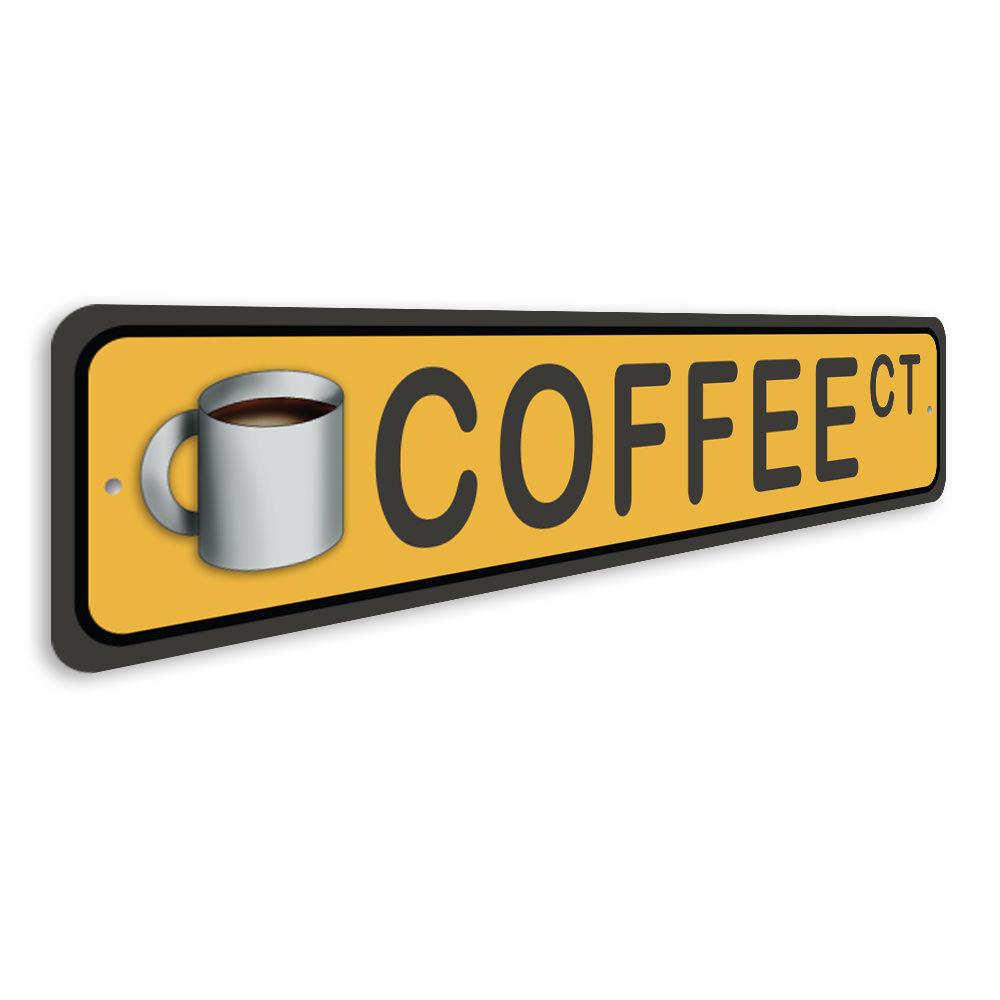 Coffee Street Sign made of quality aluminum, featuring a stylish design perfect for home decor.