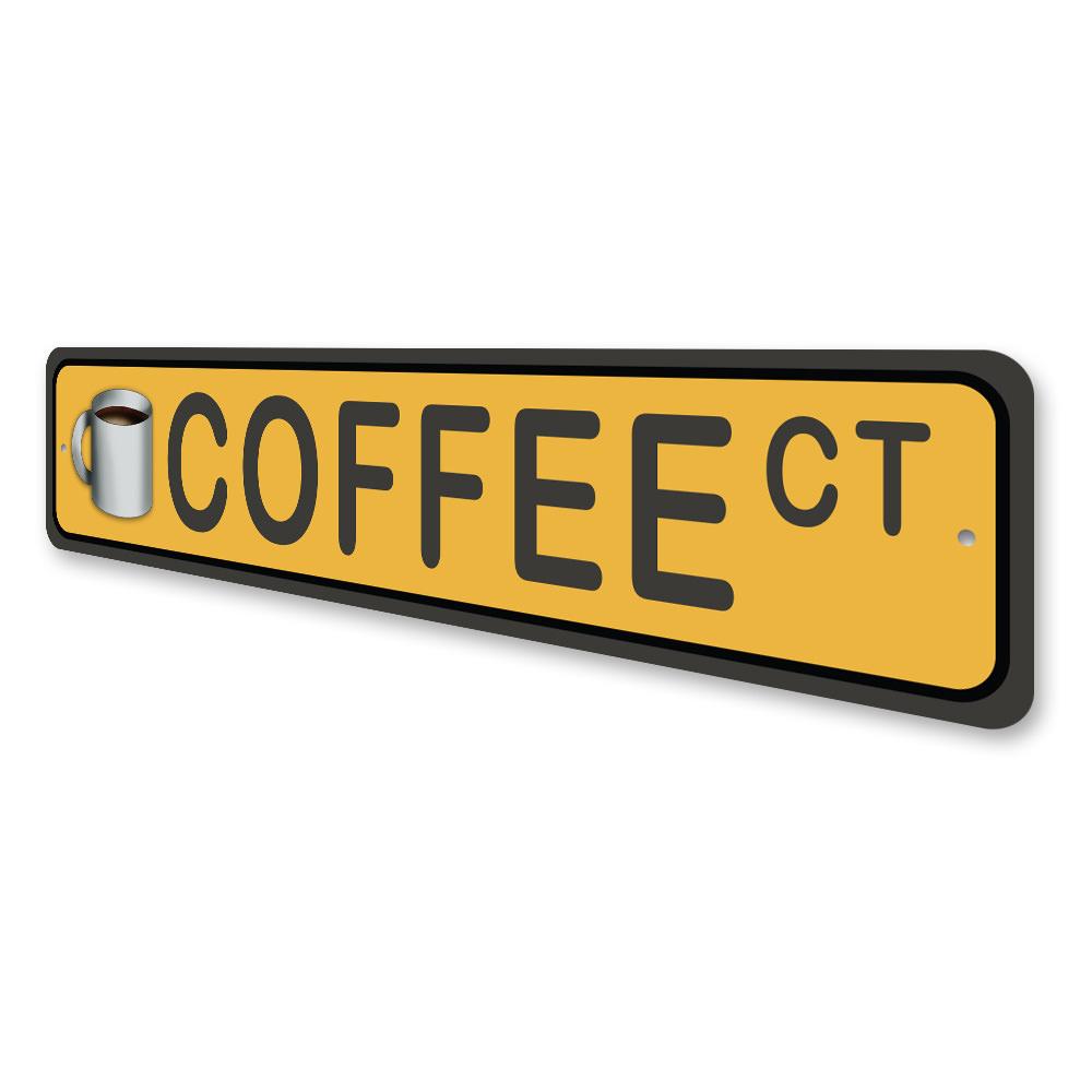 Coffee Street Sign made of quality aluminum, featuring a stylish design perfect for home decor.