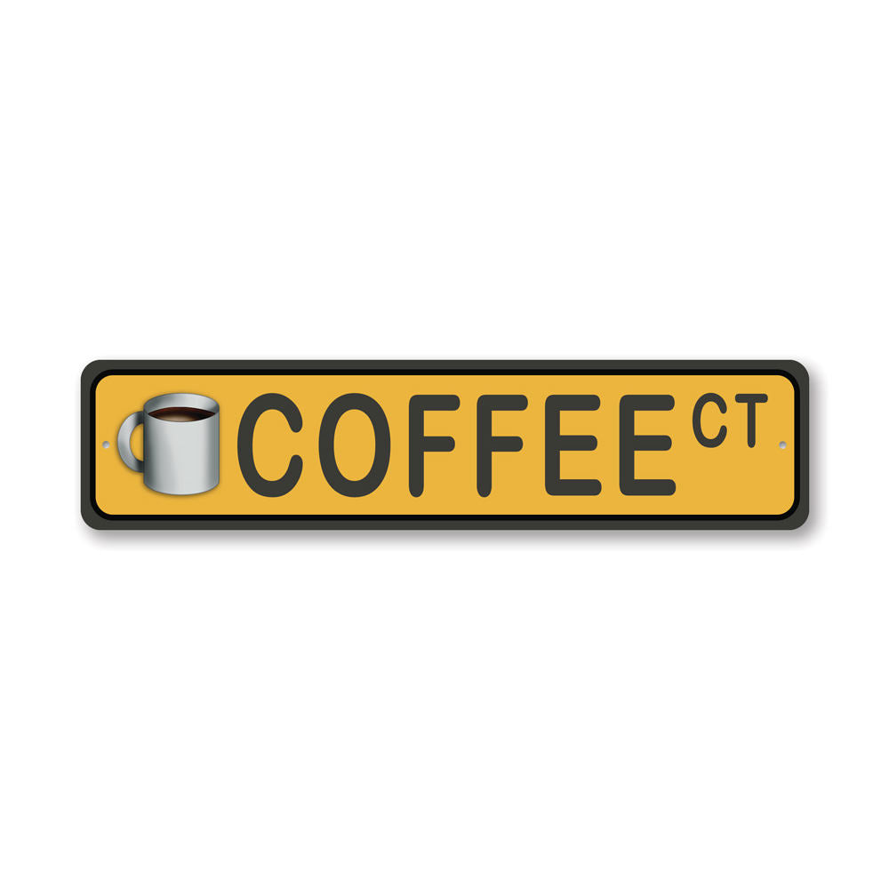 Coffee Street Sign made of quality aluminum, featuring a stylish design perfect for home decor.