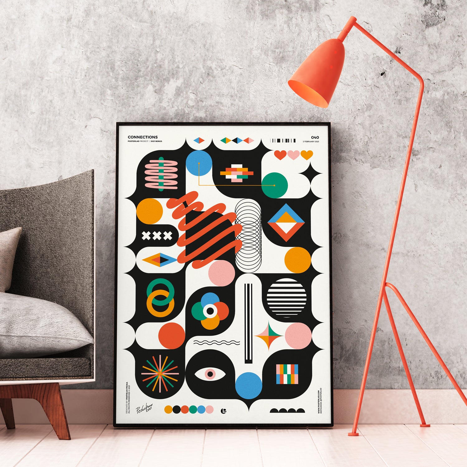 A vibrant poster titled 'Connections' showcasing the importance of human relationships, featuring colorful design and high-quality matte finish.