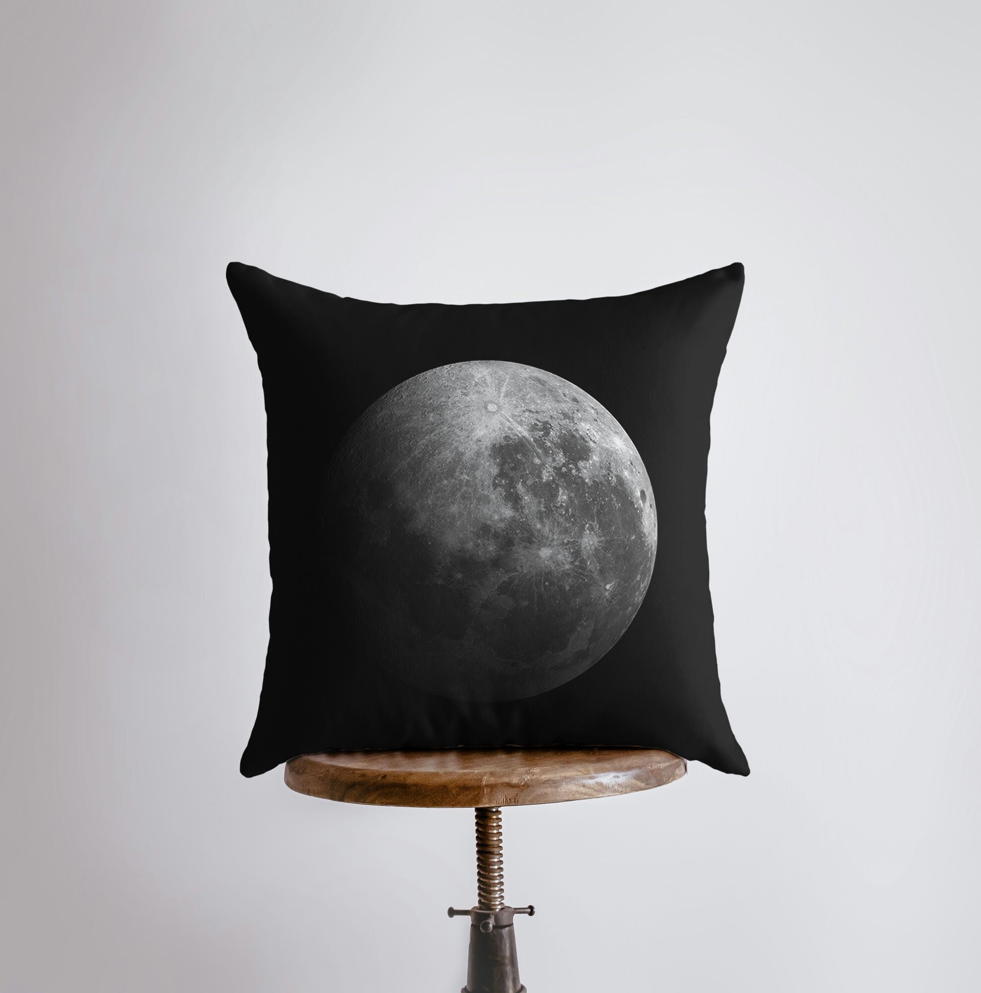 Handmade Constellation Pluto throw pillow featuring a detailed Pluto design on the front and a white back, perfect for space-themed decor.