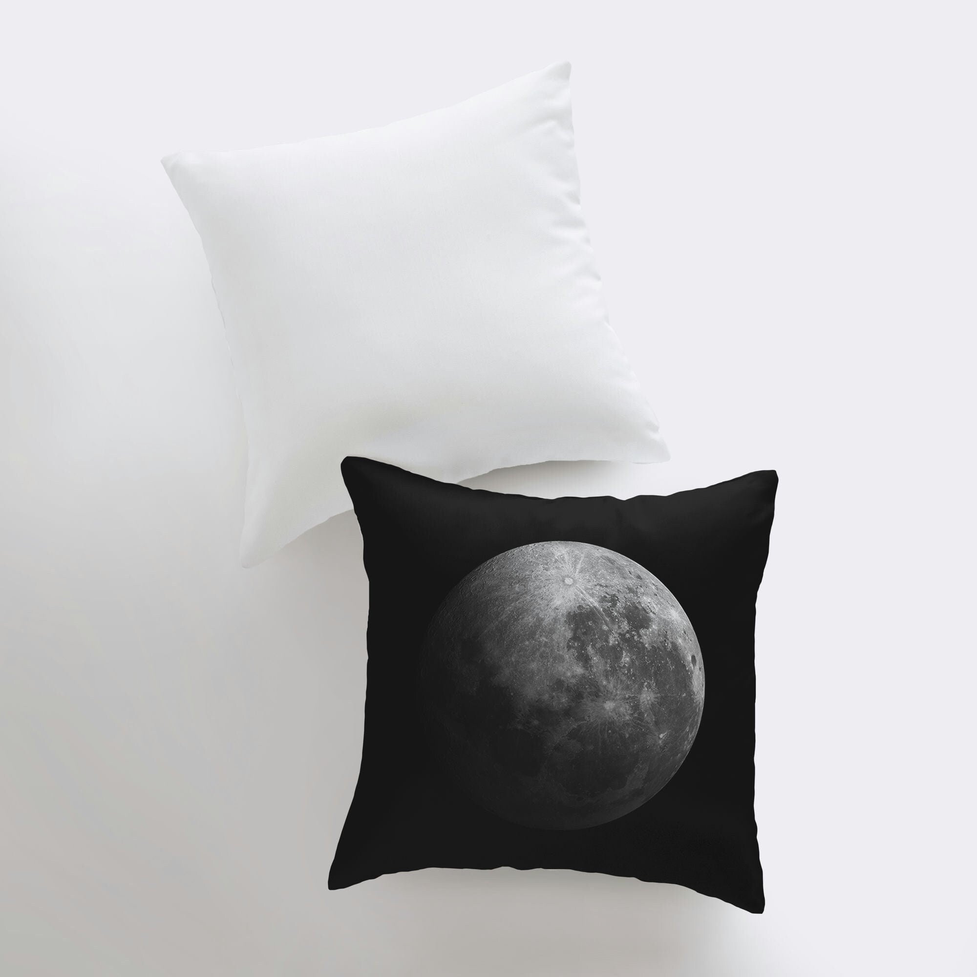 Handmade Constellation Pluto throw pillow featuring a detailed Pluto design on the front and a white back, perfect for space-themed decor.