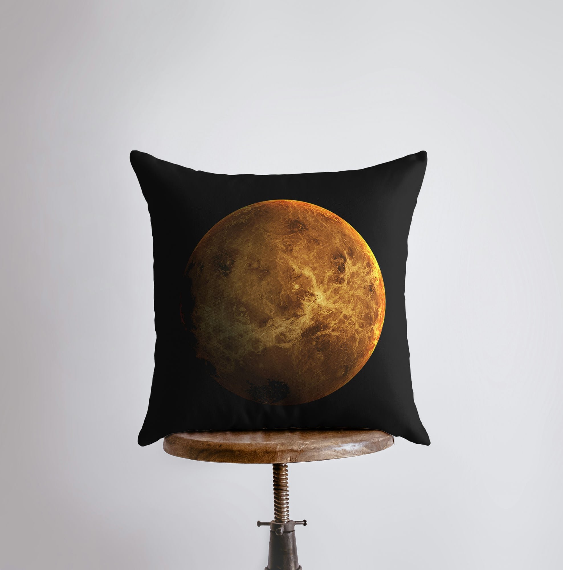 Handmade Constellation Venus throw pillow featuring a celestial design, available in various sizes, with a concealed zipper and durable fabric.