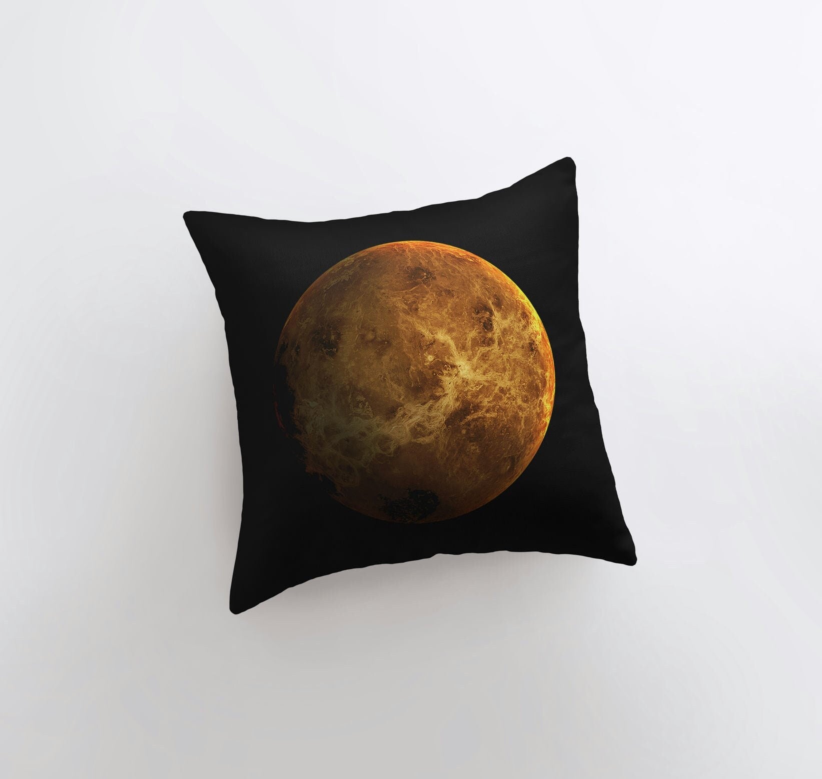 Handmade Constellation Venus throw pillow featuring a celestial design, available in various sizes, with a concealed zipper and durable fabric.