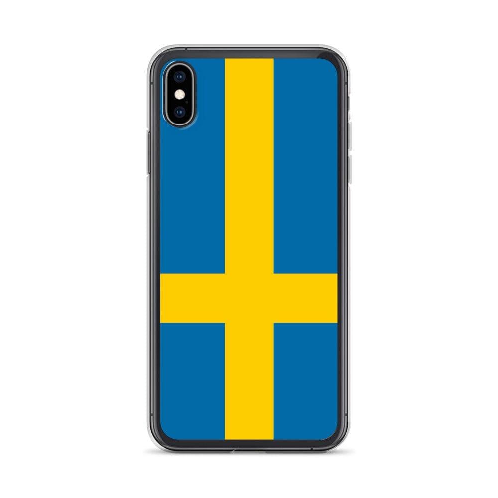 Coque de téléphone avec le drapeau de la Suède, en plastique transparent et TPU, pour iPhone.