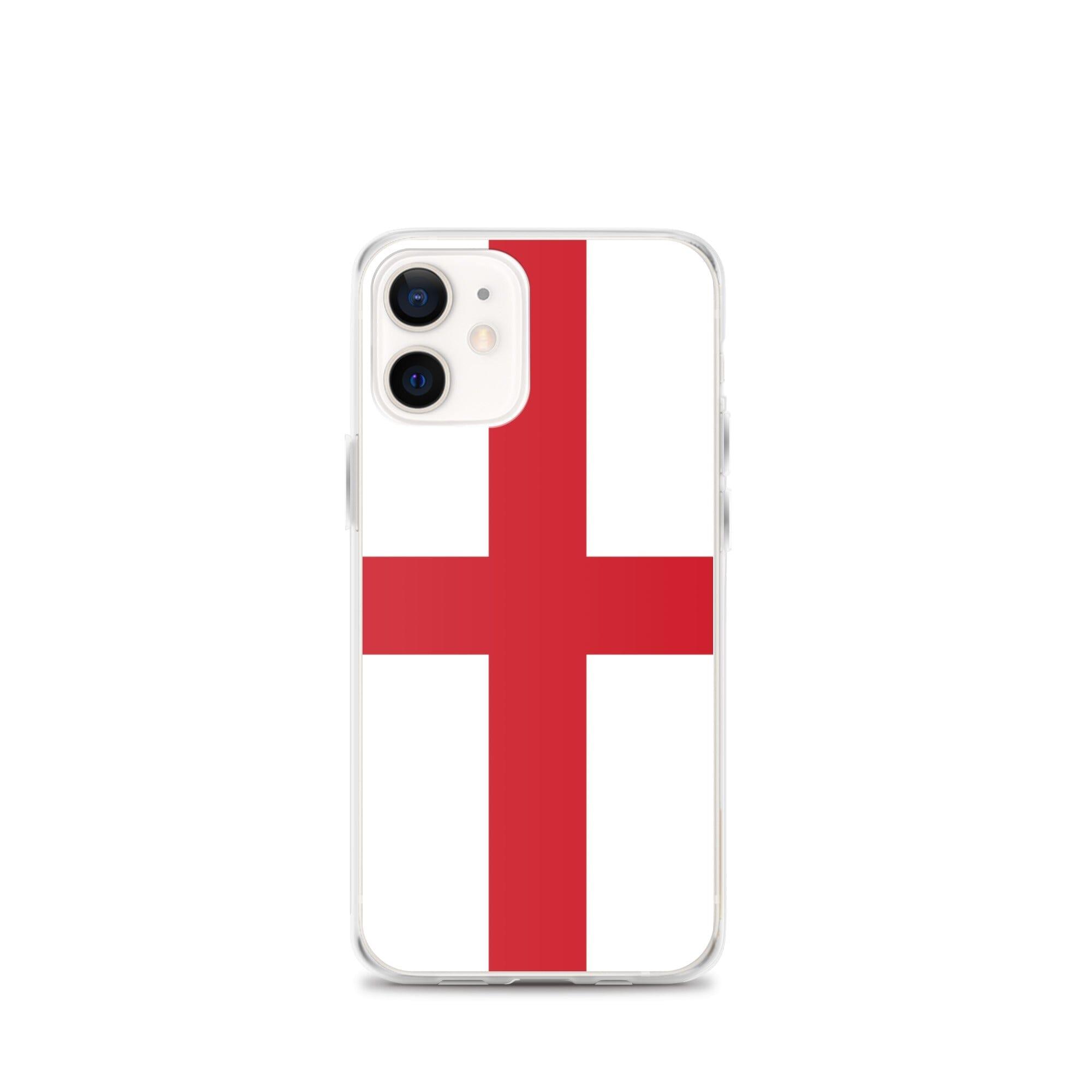 Coque de téléphone transparente avec le drapeau de l'Angleterre, adaptée aux modèles d'iPhone de 6 à 14 Pro Max.