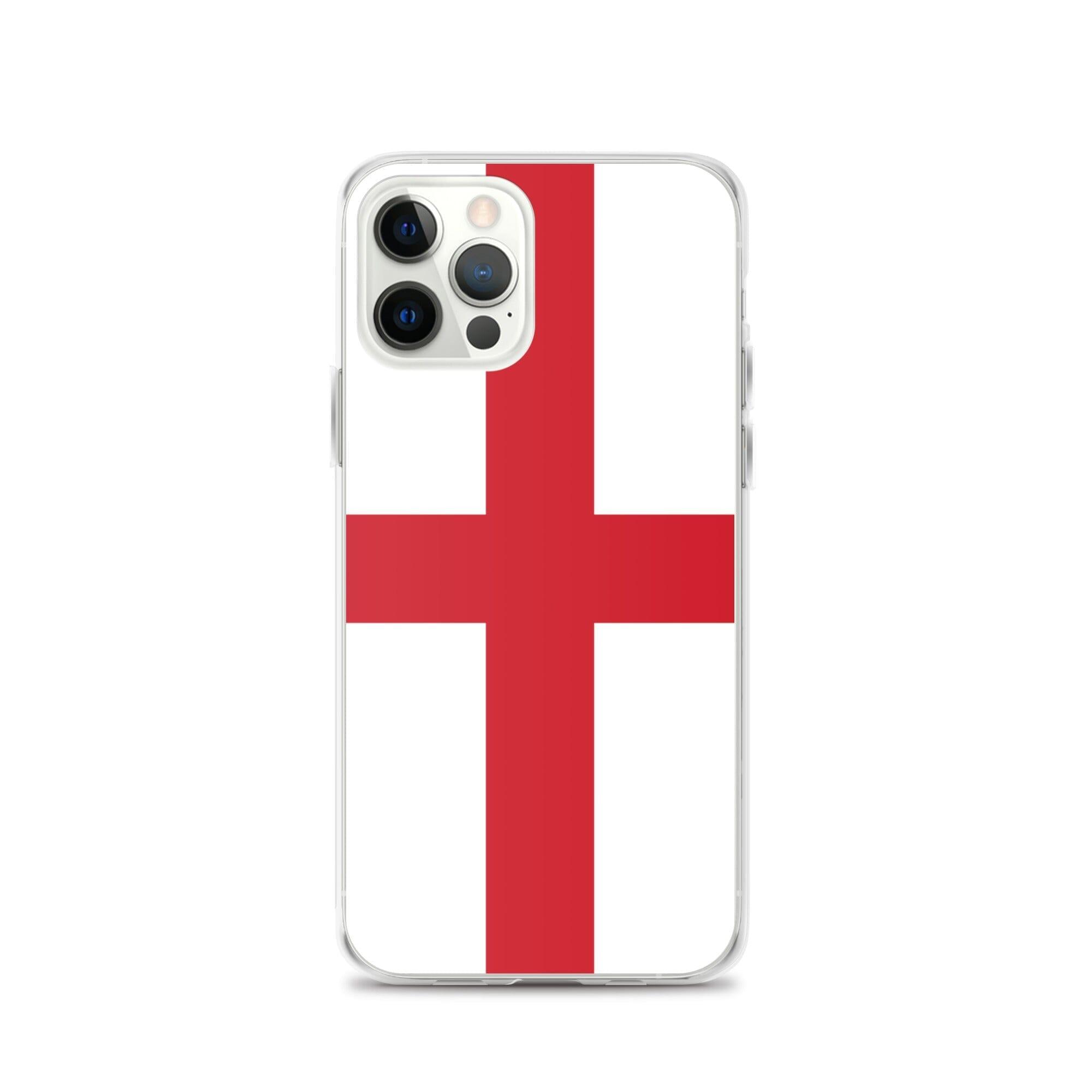 Coque de téléphone transparente avec le drapeau de l'Angleterre, adaptée aux modèles d'iPhone de 6 à 14 Pro Max.