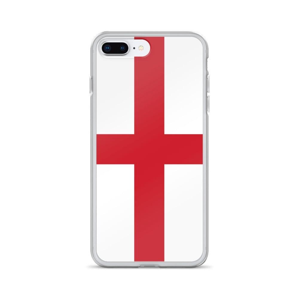 Coque de téléphone transparente avec le drapeau de l'Angleterre, adaptée aux modèles d'iPhone de 6 à 14 Pro Max.