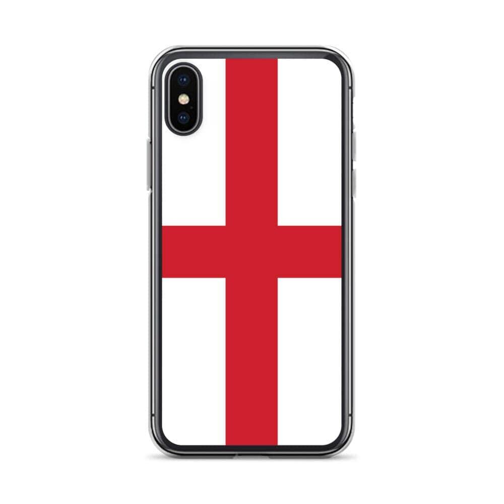 Coque de téléphone transparente avec le drapeau de l'Angleterre, adaptée aux modèles d'iPhone de 6 à 14 Pro Max.