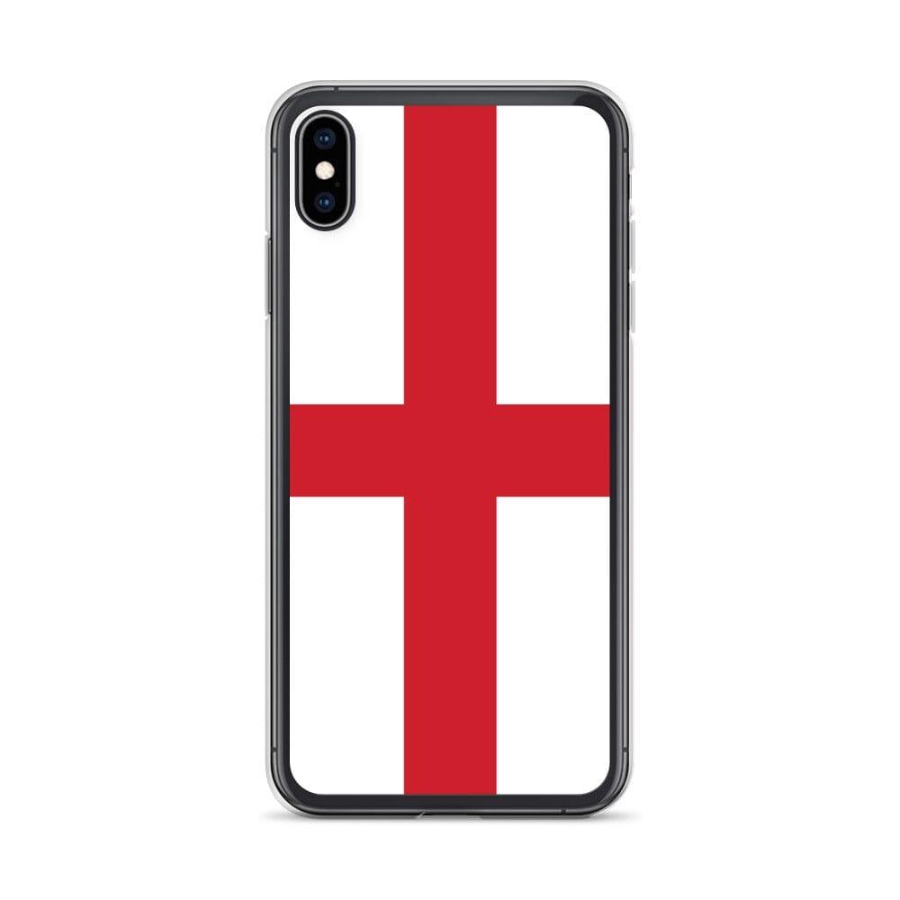 Coque de téléphone transparente avec le drapeau de l'Angleterre, adaptée aux modèles d'iPhone de 6 à 14 Pro Max.