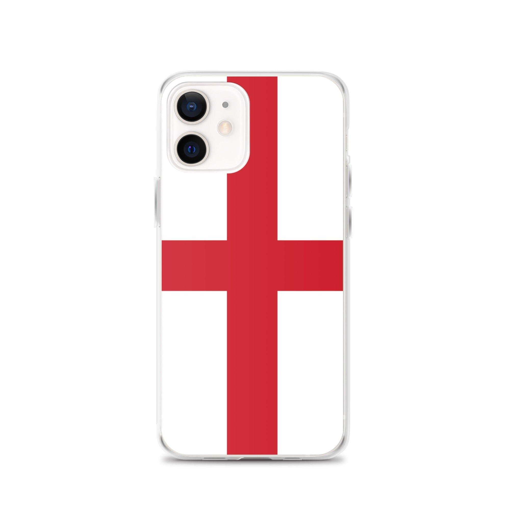 Coque de téléphone transparente avec le drapeau de l'Angleterre, adaptée aux modèles d'iPhone de 6 à 14 Pro Max.