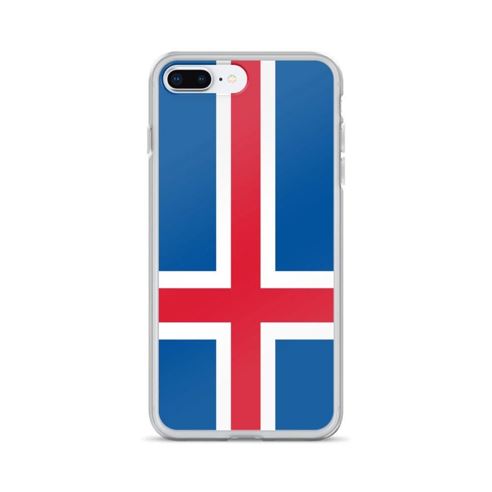 Coque de téléphone avec le drapeau de l'Islande, en plastique transparent et TPU, pour iPhone 6 à 14 Pro Max.