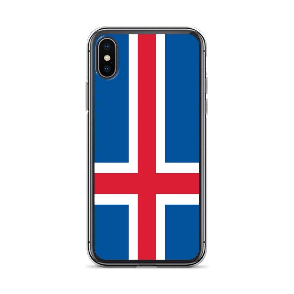 Coque de téléphone avec le drapeau de l'Islande, en plastique transparent et TPU, pour iPhone 6 à 14 Pro Max.