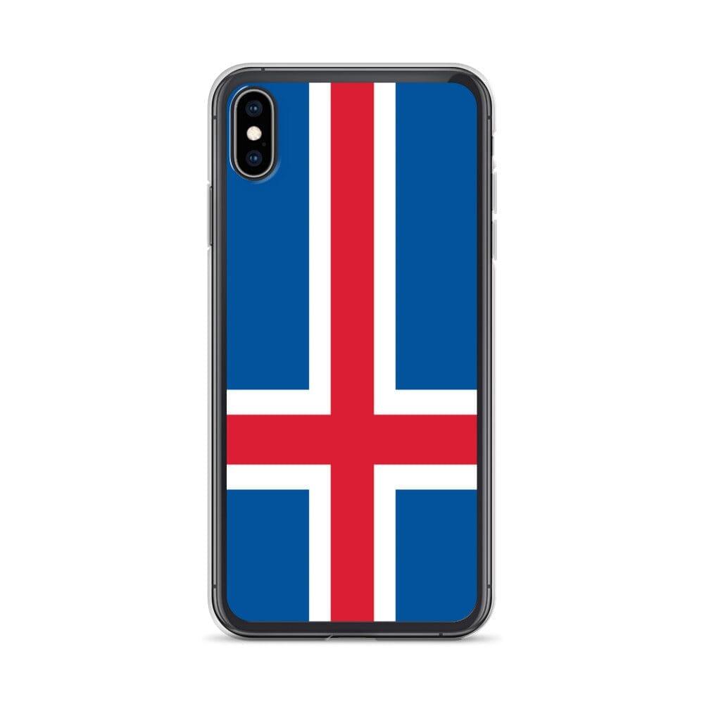 Coque de téléphone avec le drapeau de l'Islande, en plastique transparent et TPU, pour iPhone 6 à 14 Pro Max.