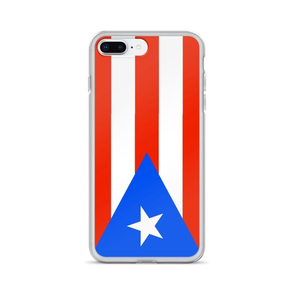 Coque de téléphone avec le drapeau de Porto Rico, en plastique transparent et TPU, adaptée aux modèles d'iPhone de 6 à 14 Pro Max.