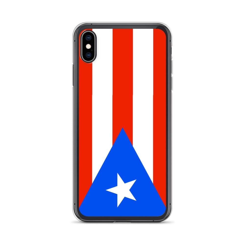 Coque de téléphone avec le drapeau de Porto Rico, en plastique transparent et TPU, adaptée aux modèles d'iPhone de 6 à 14 Pro Max.