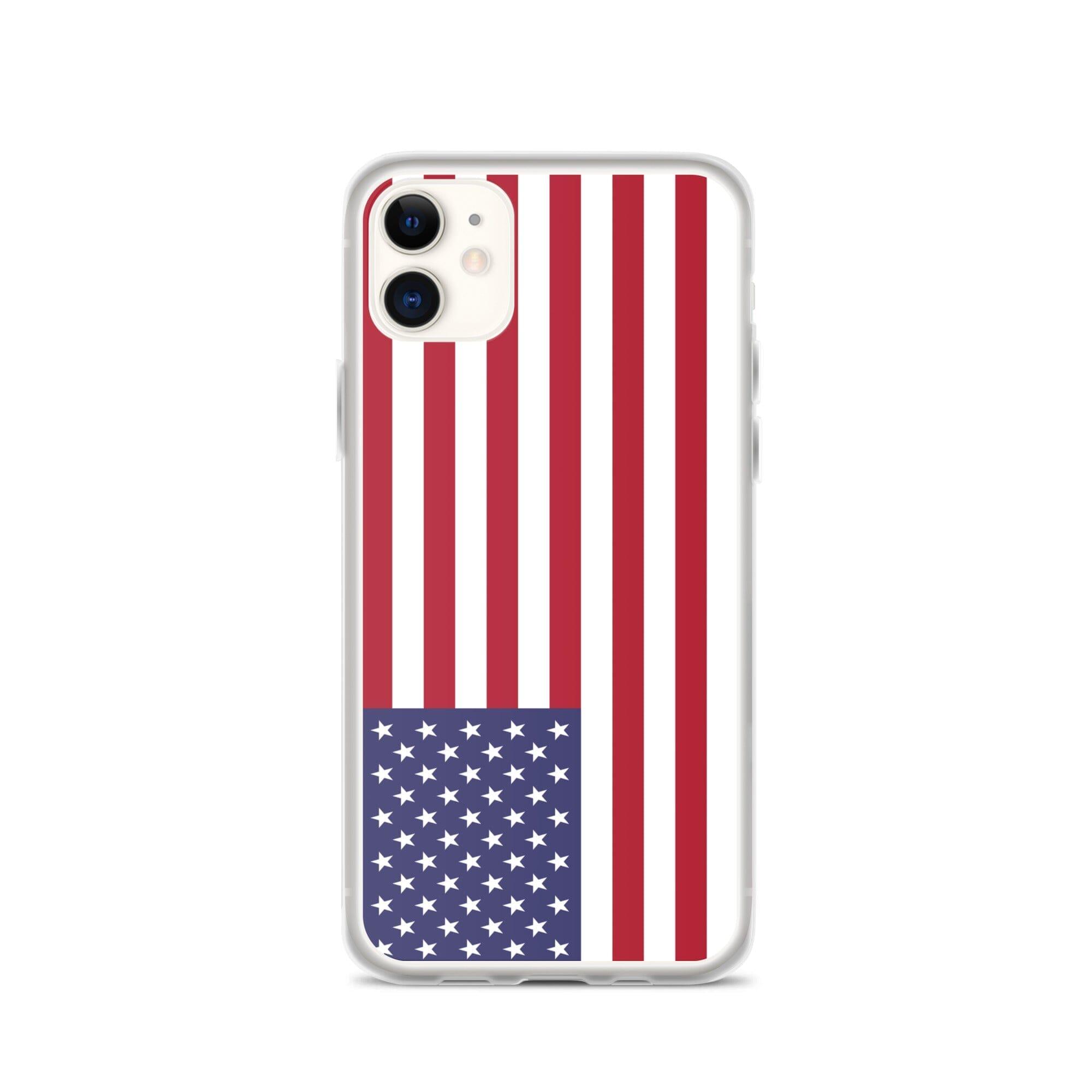 Coque de téléphone transparente avec le drapeau des îles mineures éloignées des États-Unis, offrant une protection pour iPhone.