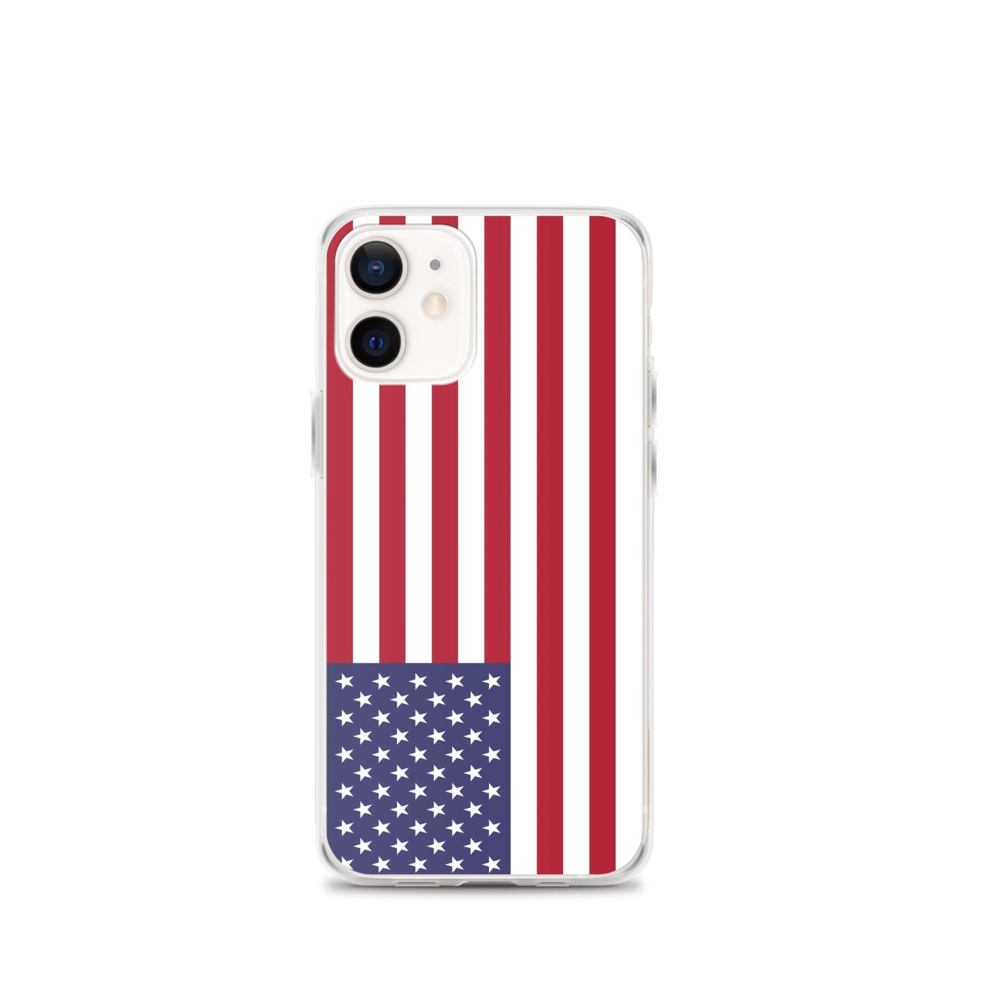 Coque de téléphone transparente avec le drapeau des îles mineures éloignées des États-Unis, offrant une protection pour iPhone.