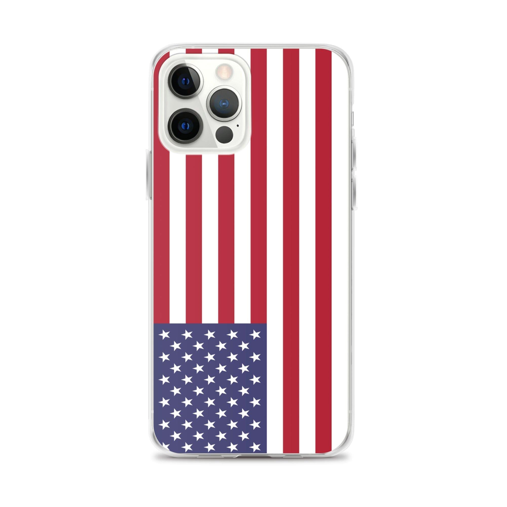 Coque de téléphone transparente avec le drapeau des îles mineures éloignées des États-Unis, offrant une protection pour iPhone.