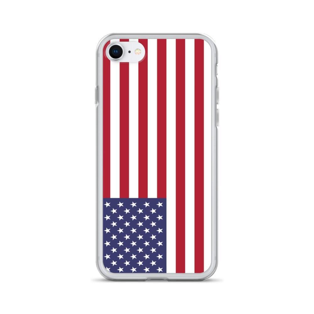 Coque de téléphone transparente avec le drapeau des îles mineures éloignées des États-Unis, offrant une protection pour iPhone.