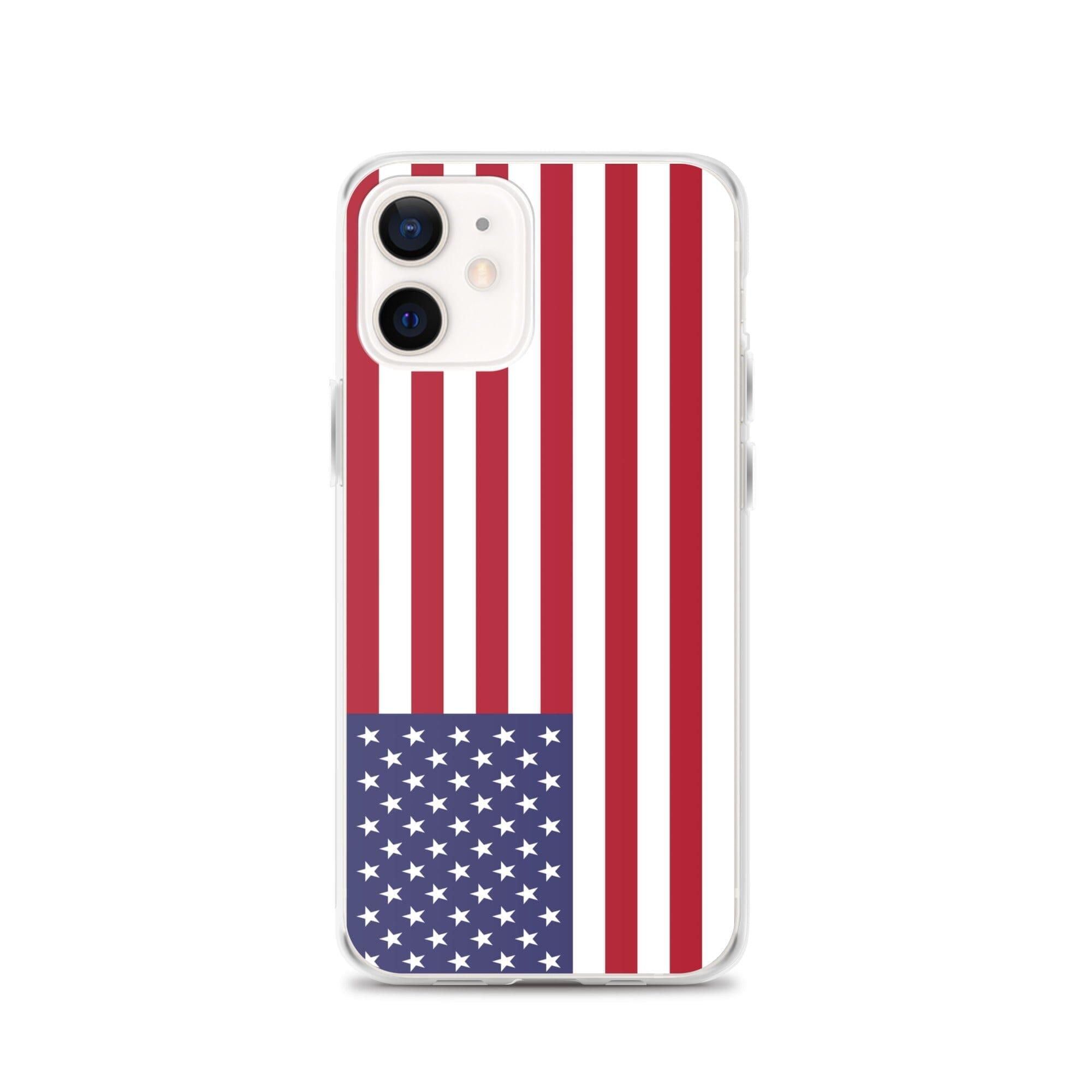 Coque de téléphone transparente avec le drapeau des îles mineures éloignées des États-Unis, offrant une protection pour iPhone.