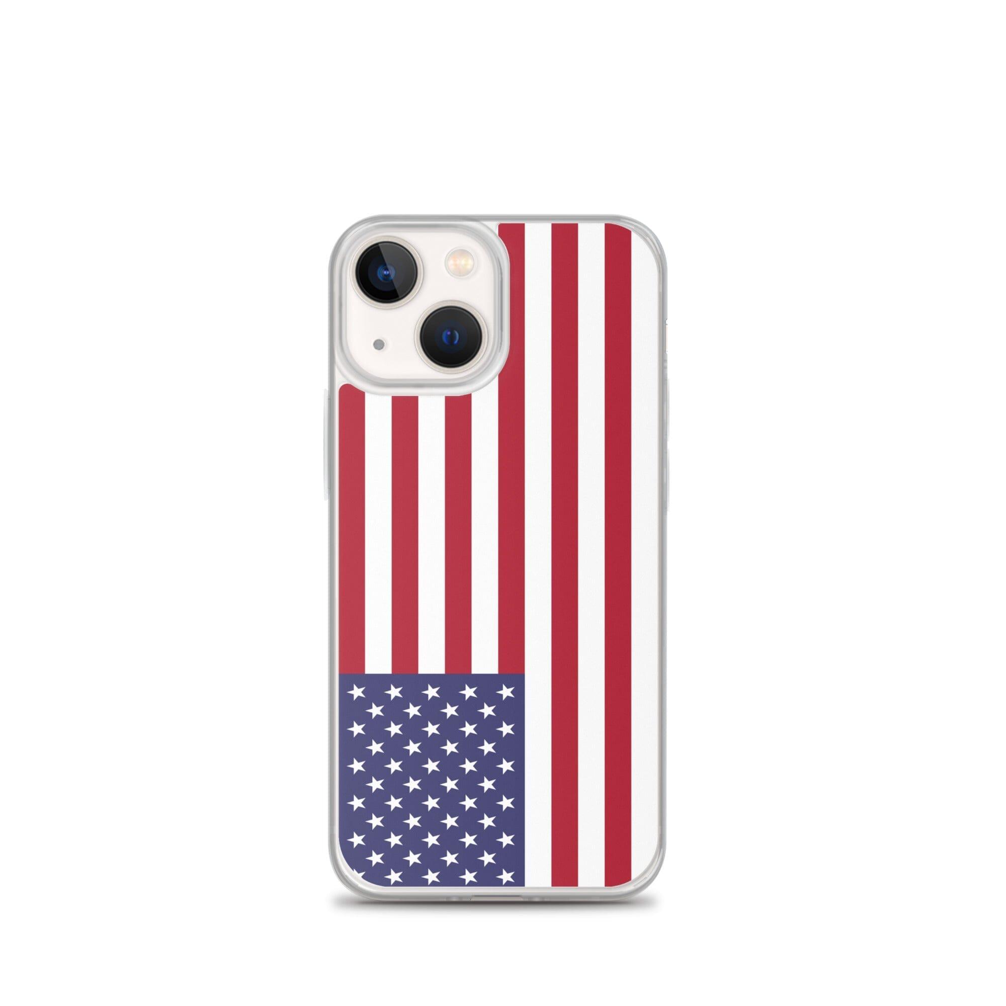 Coque de téléphone transparente avec le drapeau des îles mineures éloignées des États-Unis, offrant une protection pour iPhone.