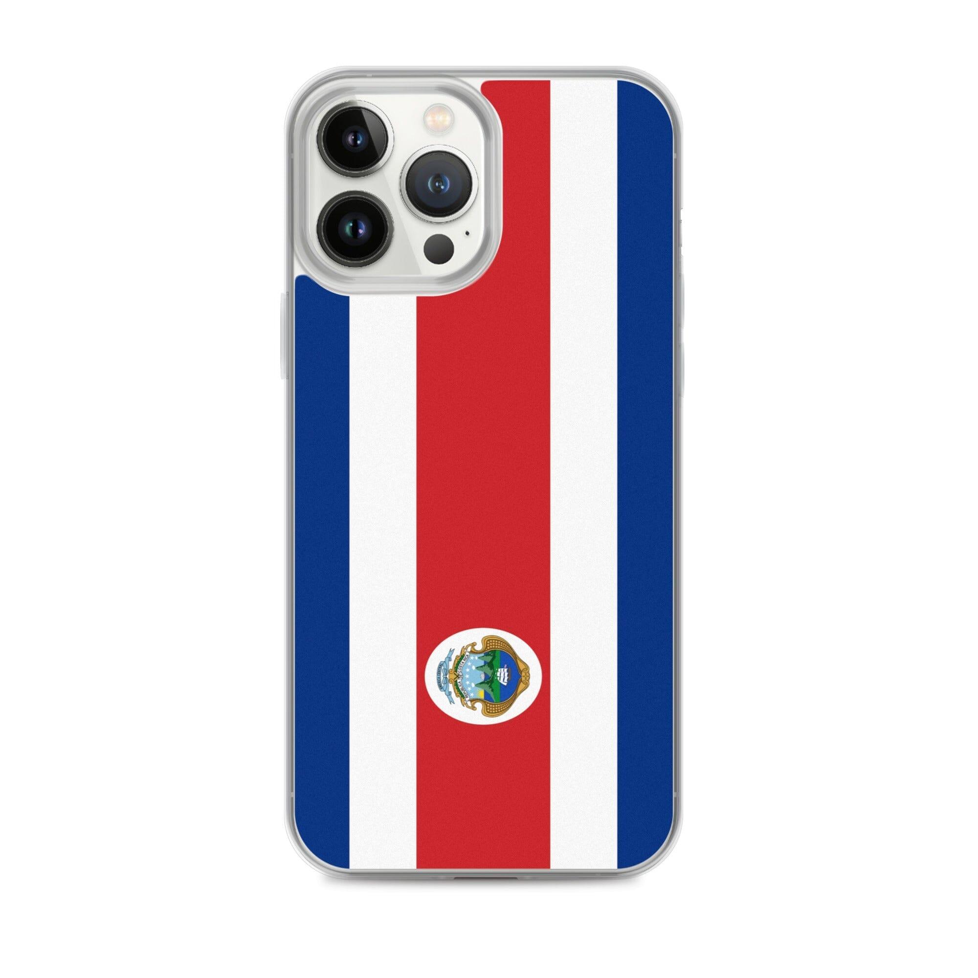 Coque de téléphone avec le drapeau du Costa Rica, en plastique transparent et TPU, pour iPhone.