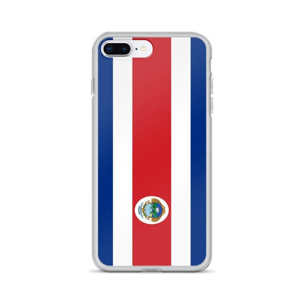 Coque de téléphone avec le drapeau du Costa Rica, en plastique transparent et TPU, pour iPhone.