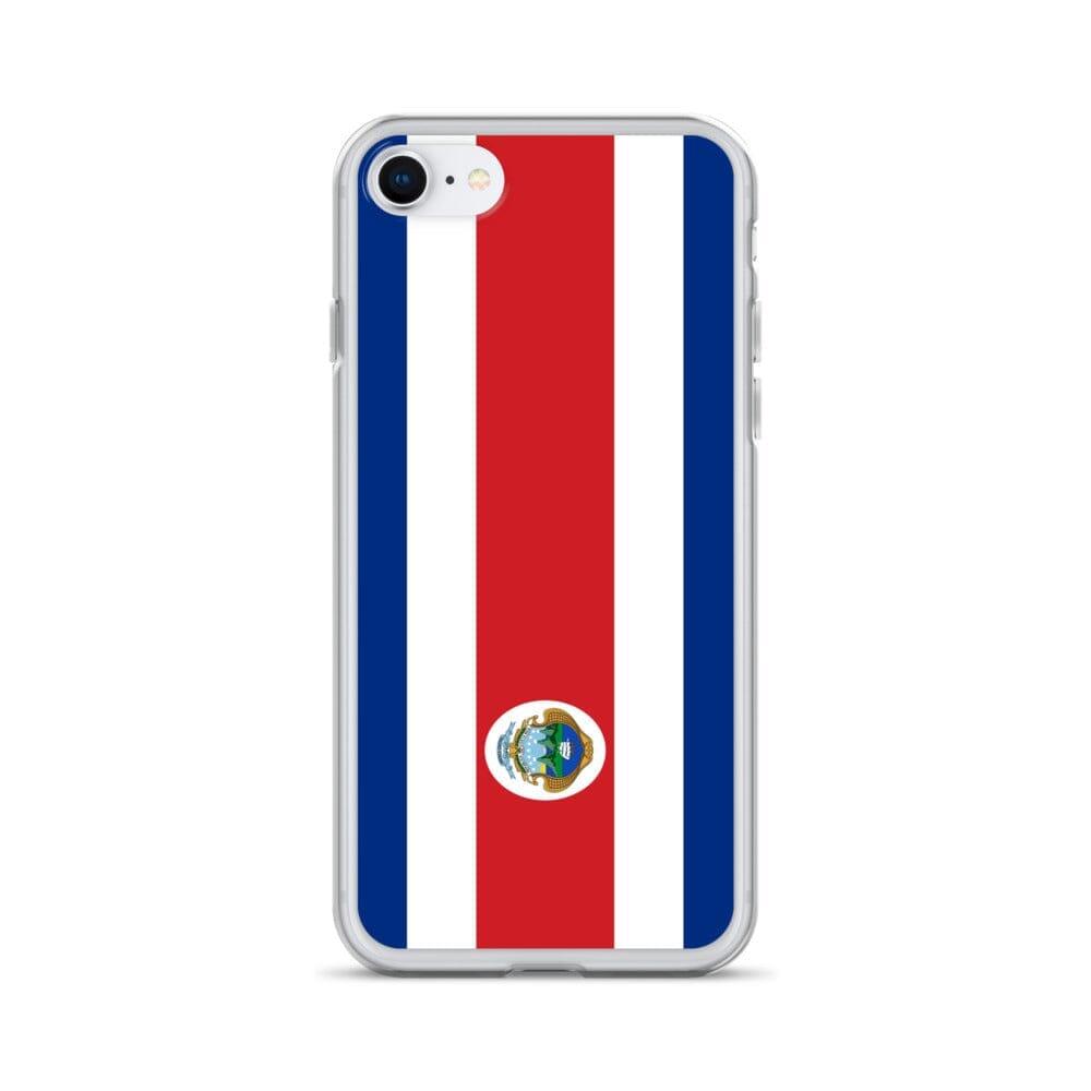 Coque de téléphone avec le drapeau du Costa Rica, en plastique transparent et TPU, pour iPhone.