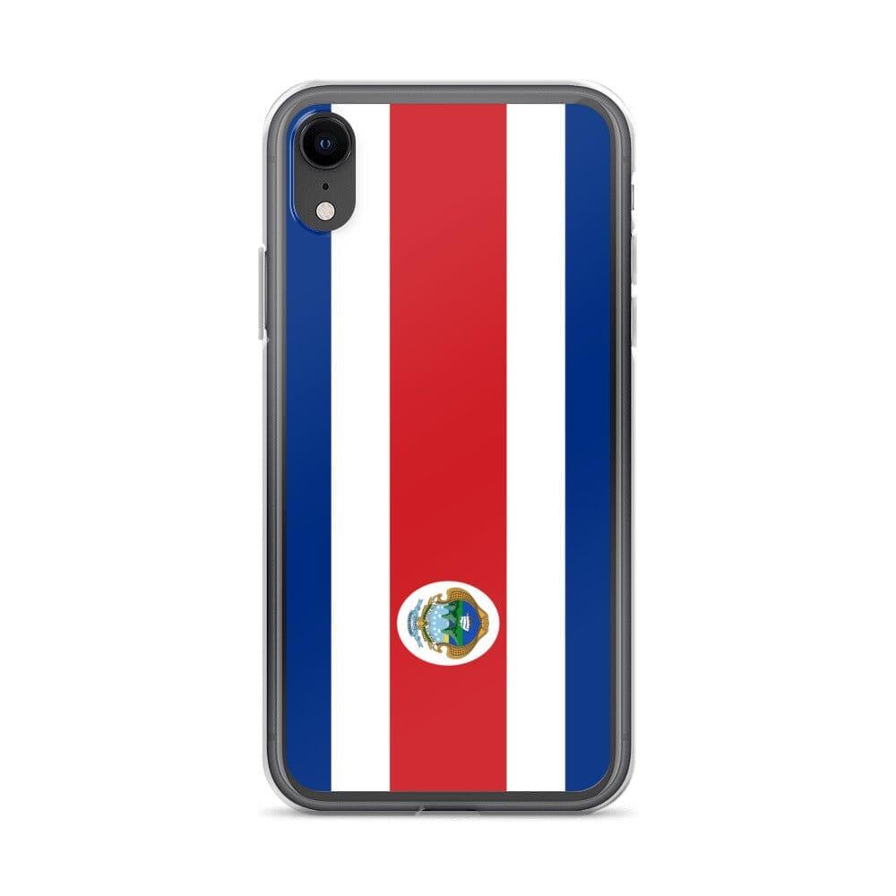 Coque de téléphone avec le drapeau du Costa Rica, en plastique transparent et TPU, pour iPhone.