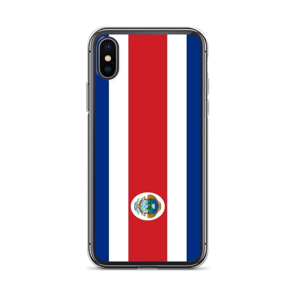 Coque de téléphone avec le drapeau du Costa Rica, en plastique transparent et TPU, pour iPhone.