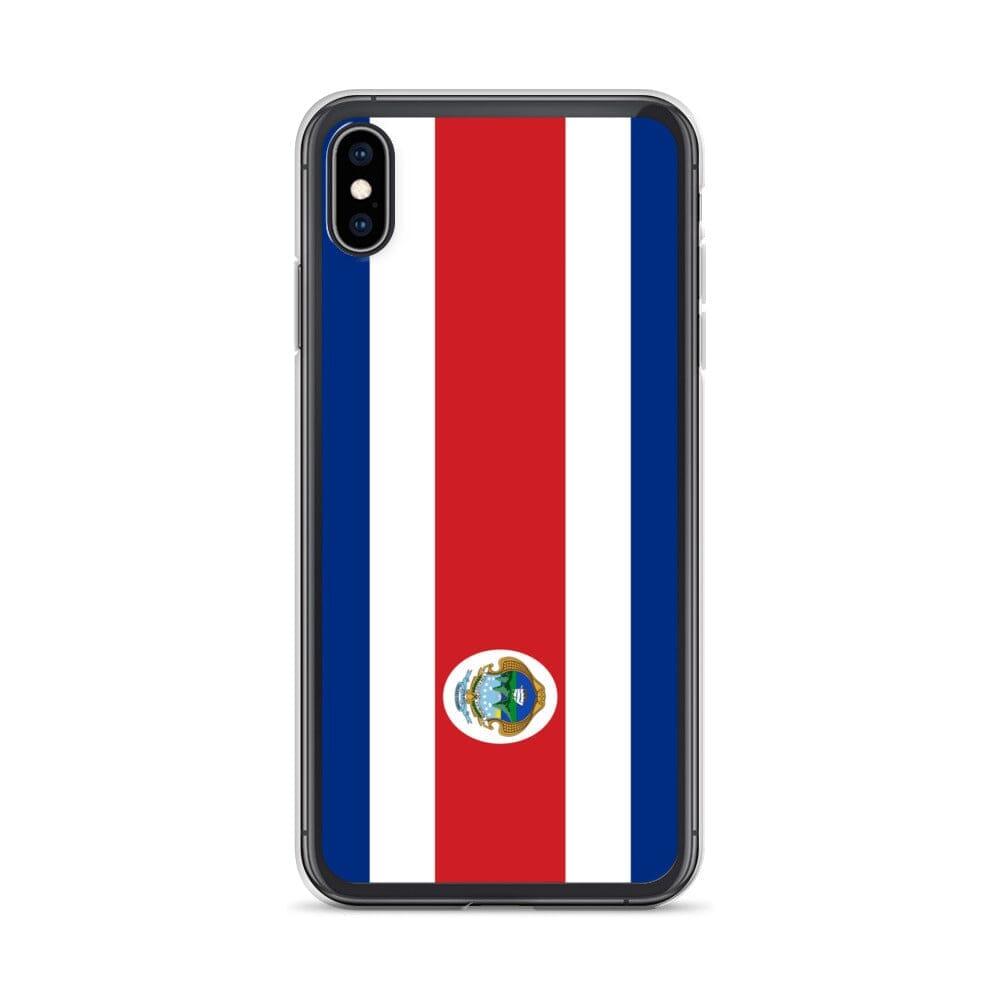 Coque de téléphone avec le drapeau du Costa Rica, en plastique transparent et TPU, pour iPhone.