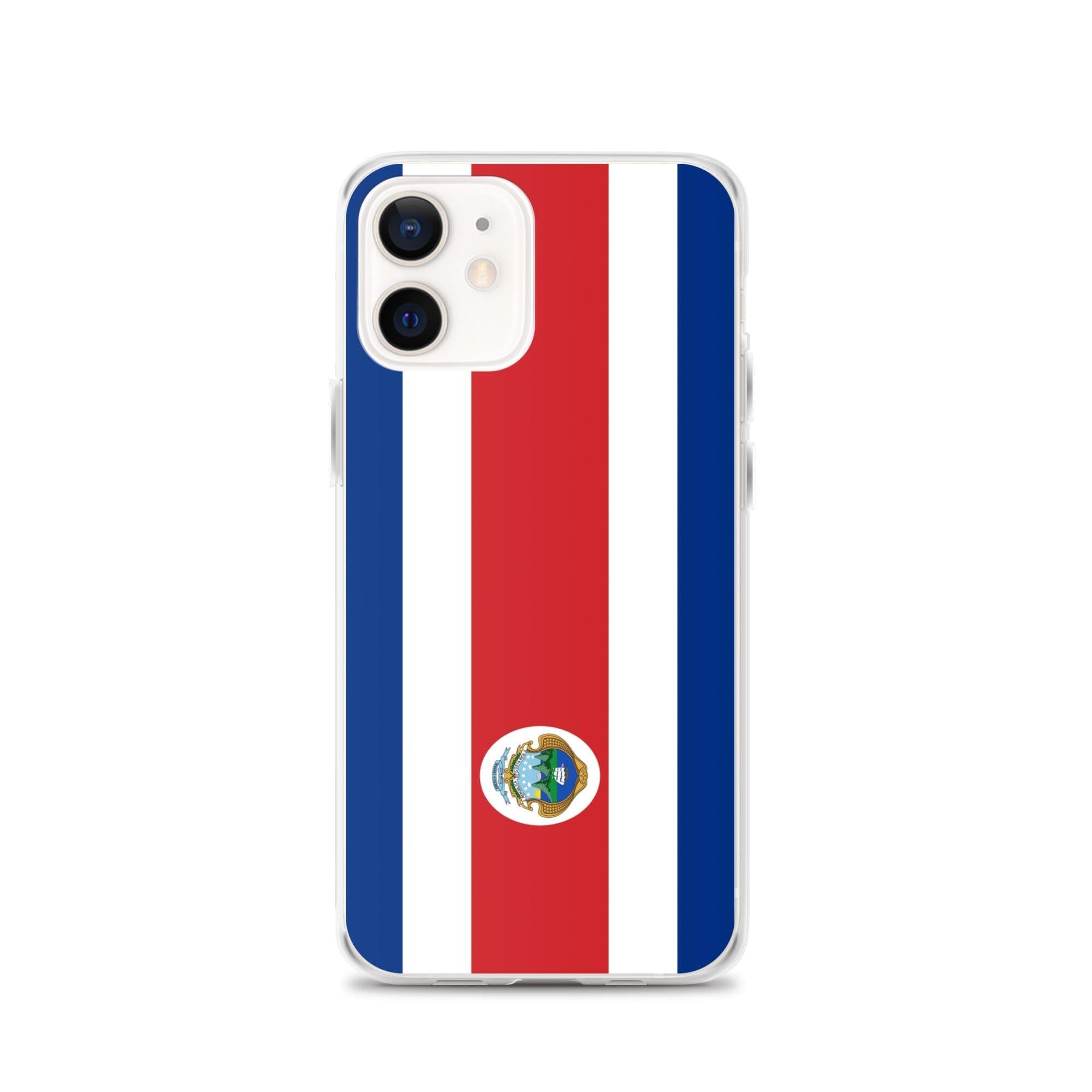 Coque de téléphone avec le drapeau du Costa Rica, en plastique transparent et TPU, pour iPhone.