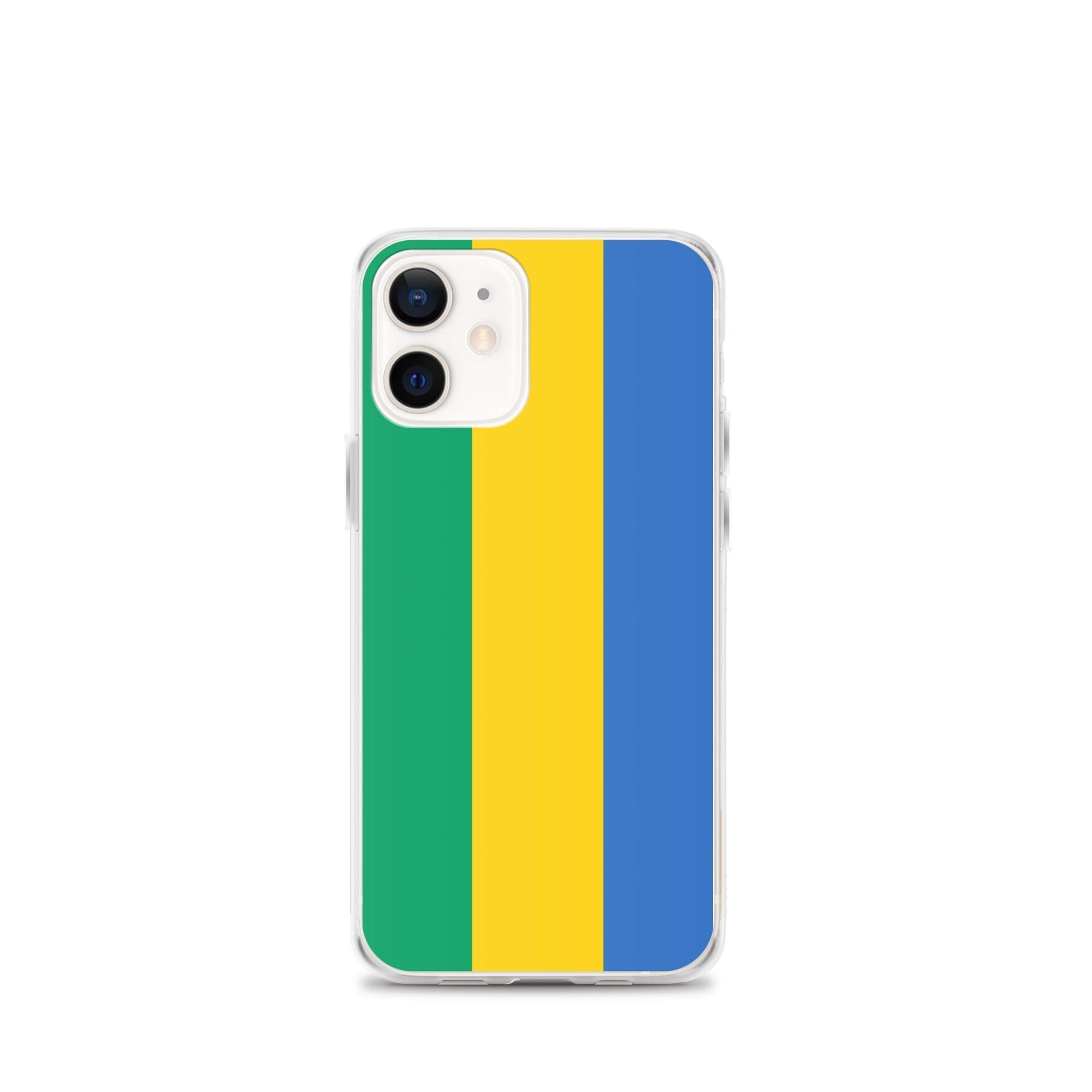 Coque de téléphone transparente avec le drapeau du Gabon, offrant protection et style pour les modèles d'iPhone.